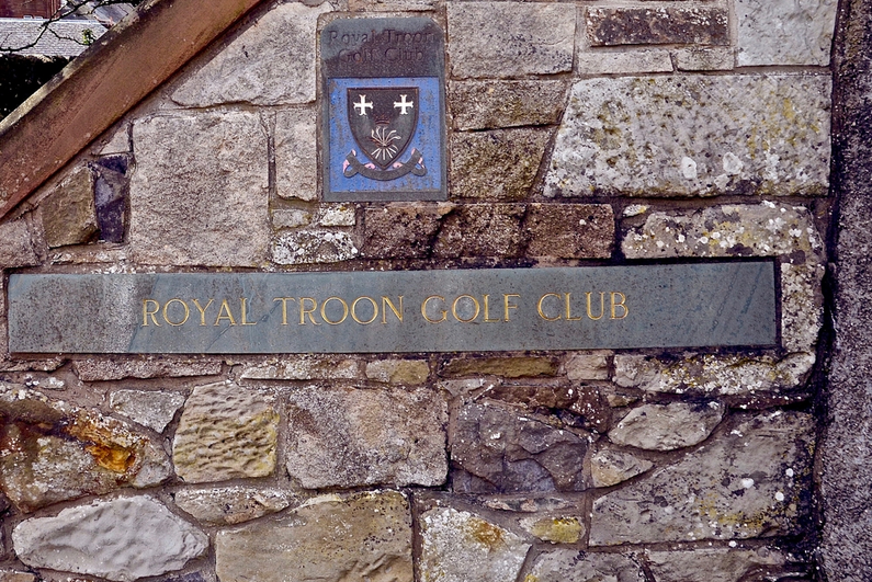 Sign at the entrance to Royal Troon