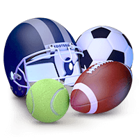 Online-Glücksspiel bei Sportwetten-Sites Fußball, Fußball und Tennis Symbol