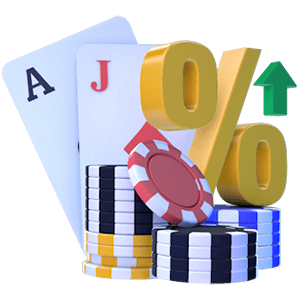 Blackjack-Auszahlungen und Odds Chip Stack Percentage Icon