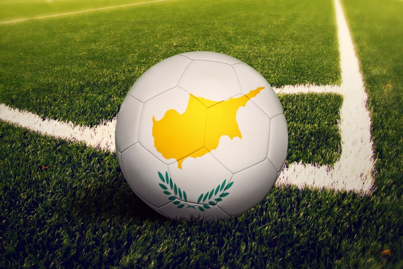 Cyprus flag on soccer ball