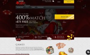 Screenshot der Lucky Red Casino-Homepage