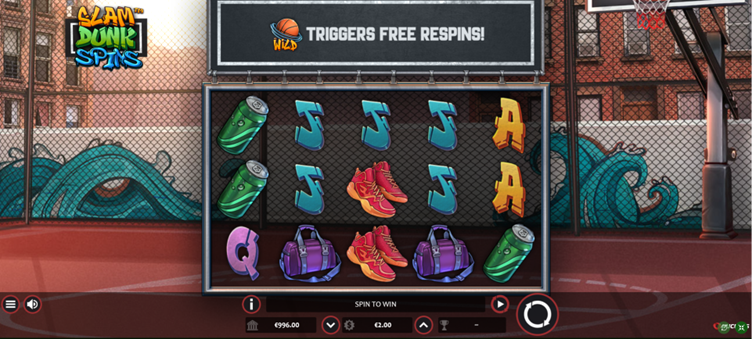 Скриншот игрового автомата Slam Dunk Spins