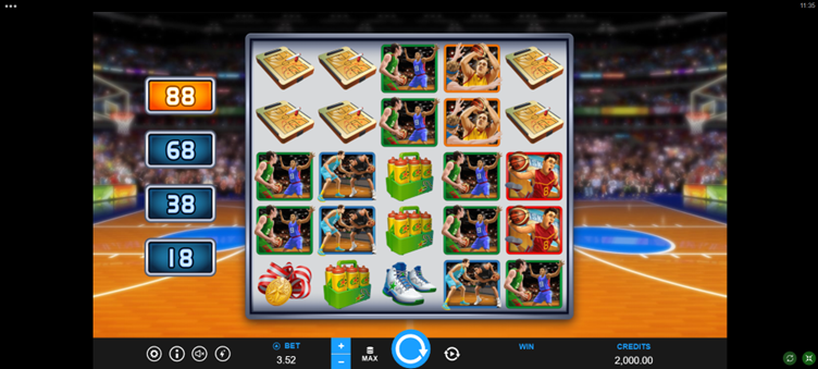 Screenshot from the Basketball Star Deluxe slot machine