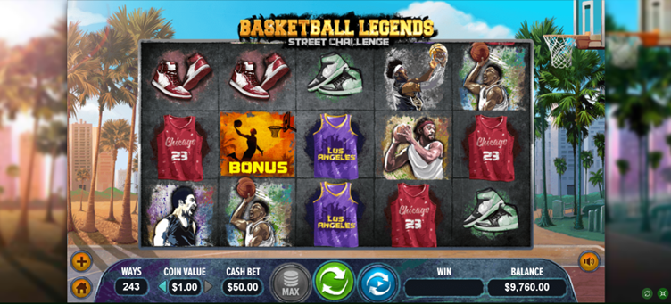 Screenshot from the Basketball Legends slot machine