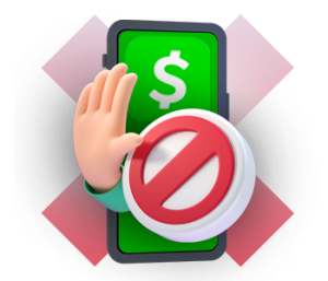 Symbol für Bargeld-App-Verbot