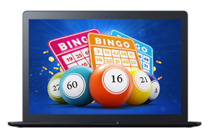 Laptop z grą Bingo - wysoki RTP