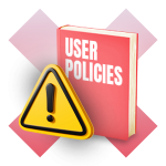 Kontant-app-forbud for overtrædelse af brugerpolitikker-ikon