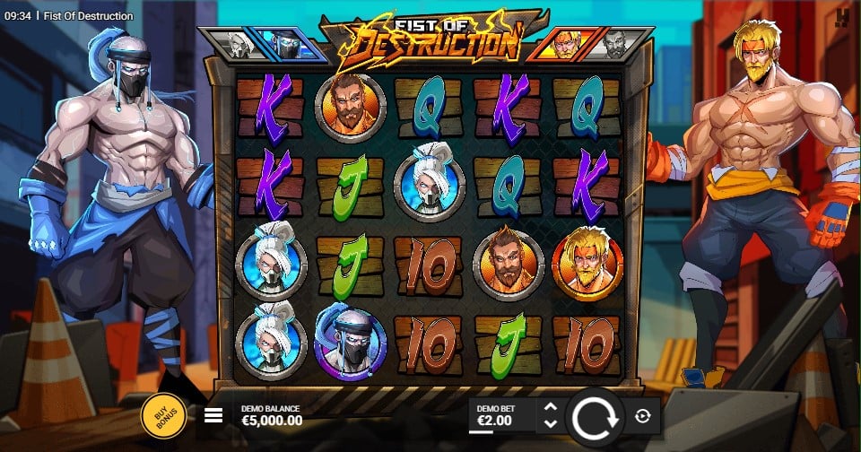 Fist of Destruction slot reels by Hacksaw Gaming - best new slots of the week February 9 2024 