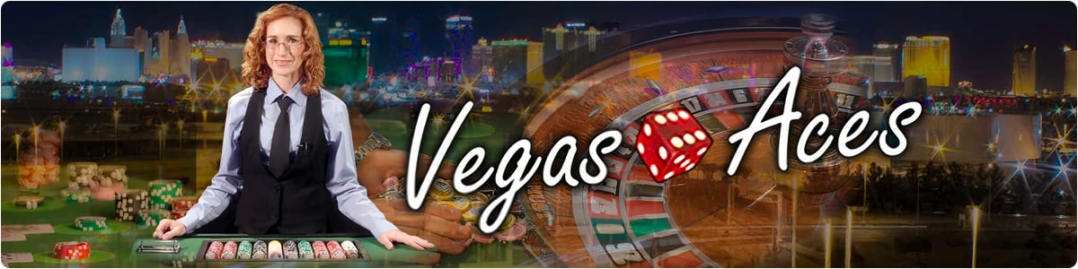 Heather Ferris Vegas Aces Werbebild mit Las Vegas Strip als Hintergrund